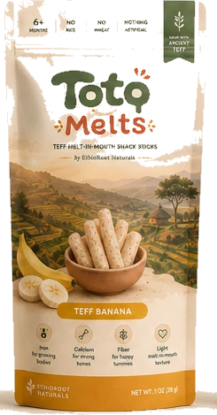 Toto Melts Teff Banana pouch.